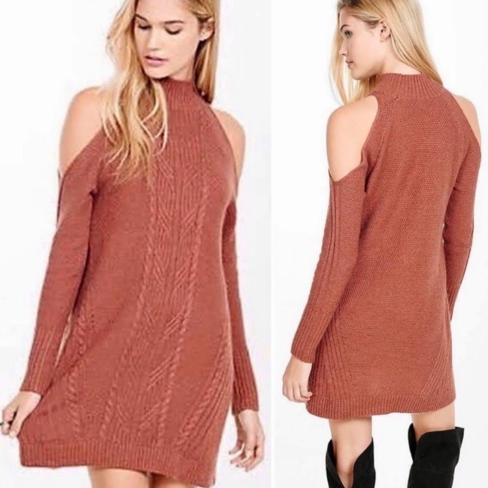 Nwt express cold shoulder sweater dress medium
